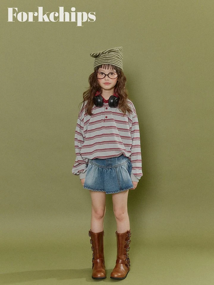 Fork Chips - Korean Children Fashion - #kidzfashiontrend - Dusty Collar Tee - 9