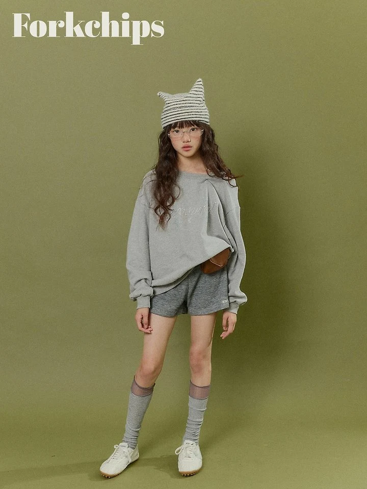 Fork Chips - Korean Children Fashion - #kidzfashiontrend - Glitter Shoulder Sweatshirt - 7