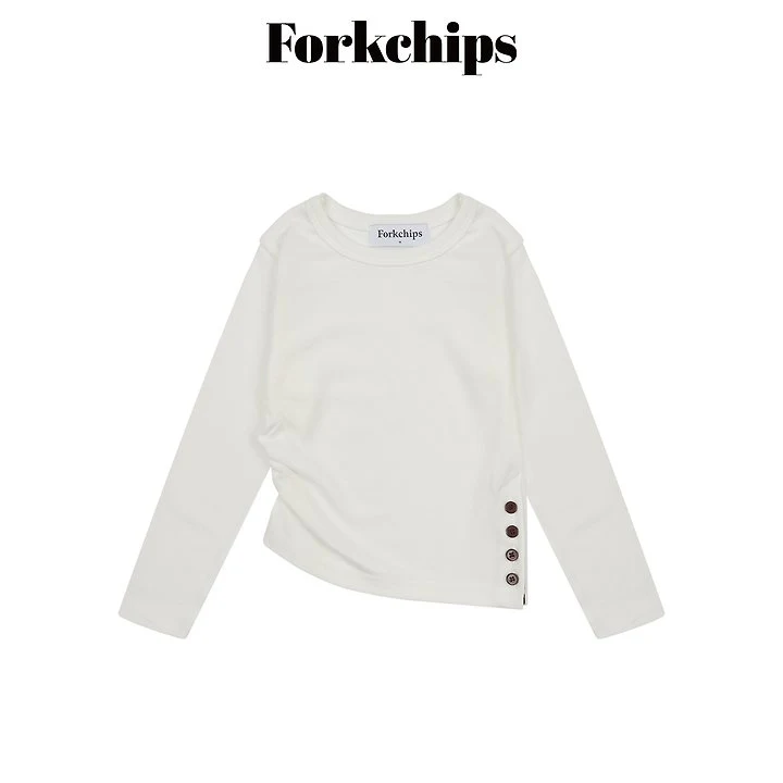 Fork Chips - Korean Children Fashion - #kidzfashiontrend - Cocoa Henley Tee
