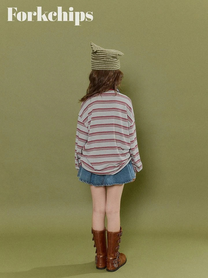 Fork Chips - Korean Children Fashion - #littlefashionista - Dusty Collar Tee - 11