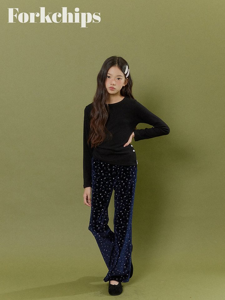 Fork Chips - Korean Children Fashion - #littlefashionista - Bloom Velvet Pants - 9