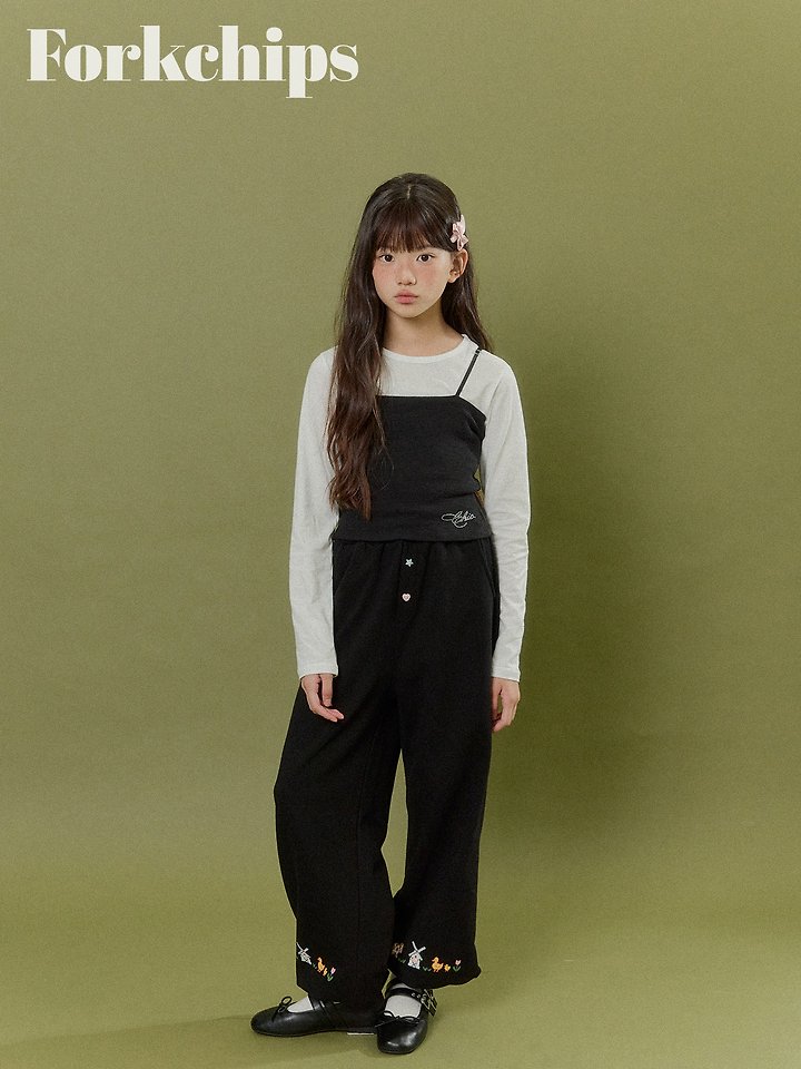 Fork Chips - Korean Children Fashion - #littlefashionista - Farmer Wide Pants - 6