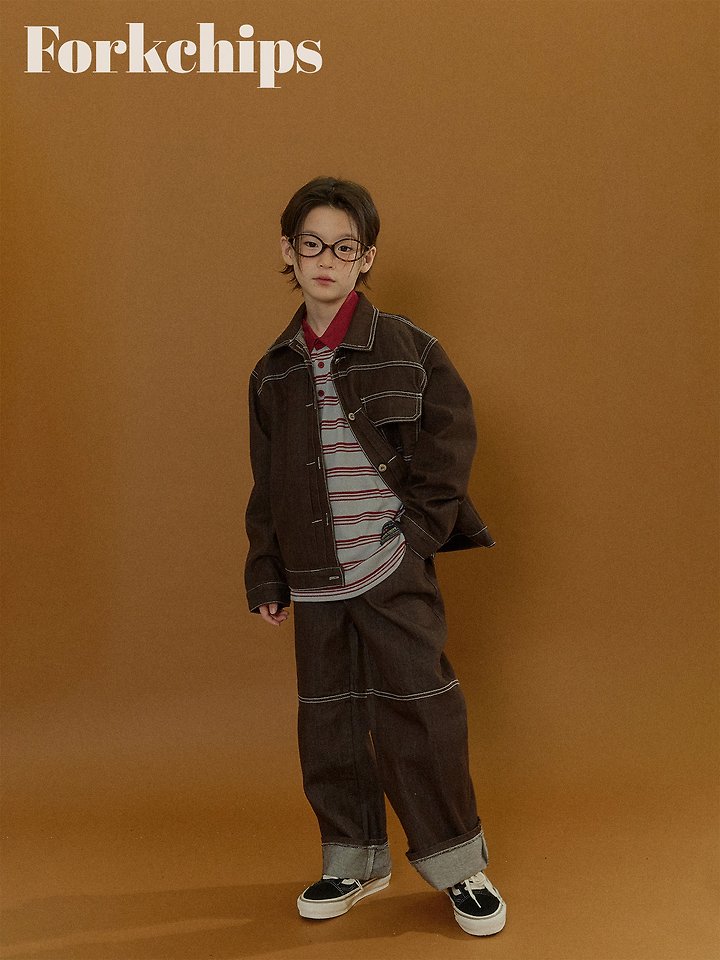 Fork Chips - Korean Children Fashion - #magicofchildhood - Union Denim Jacket - 7