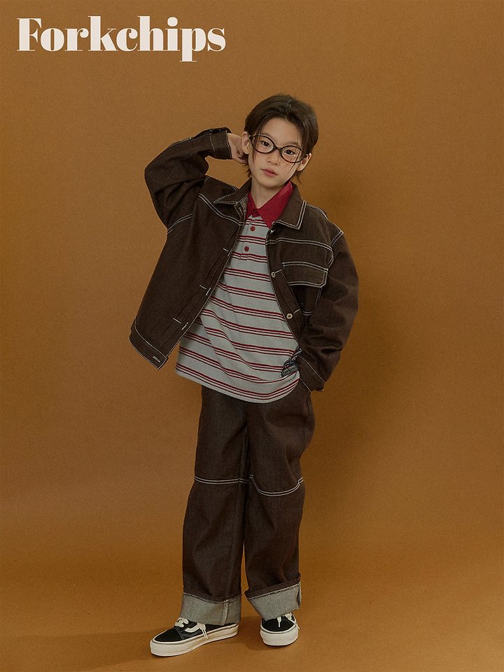 Fork Chips - Korean Children Fashion - #magicofchildhood - Union Roll-Up Pants - 6
