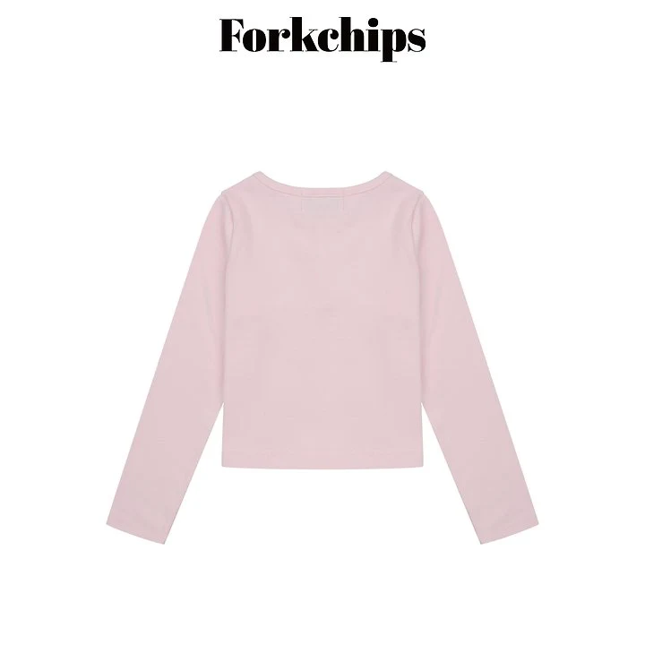 Fork Chips - Korean Children Fashion - #magicofchildhood - Peach Snap Tee - 3