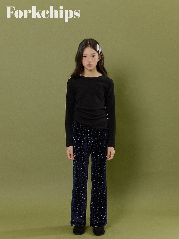 Fork Chips - Korean Children Fashion - #magicofchildhood - Bloom Velvet Pants - 10