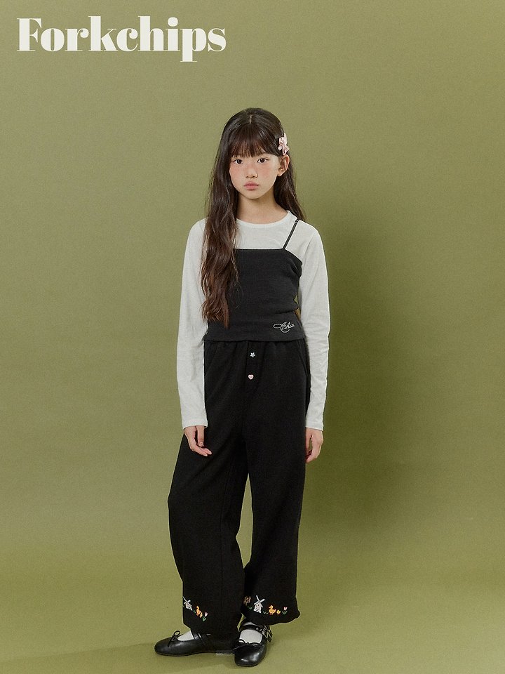 Fork Chips - Korean Children Fashion - #magicofchildhood - Farmer Wide Pants - 7