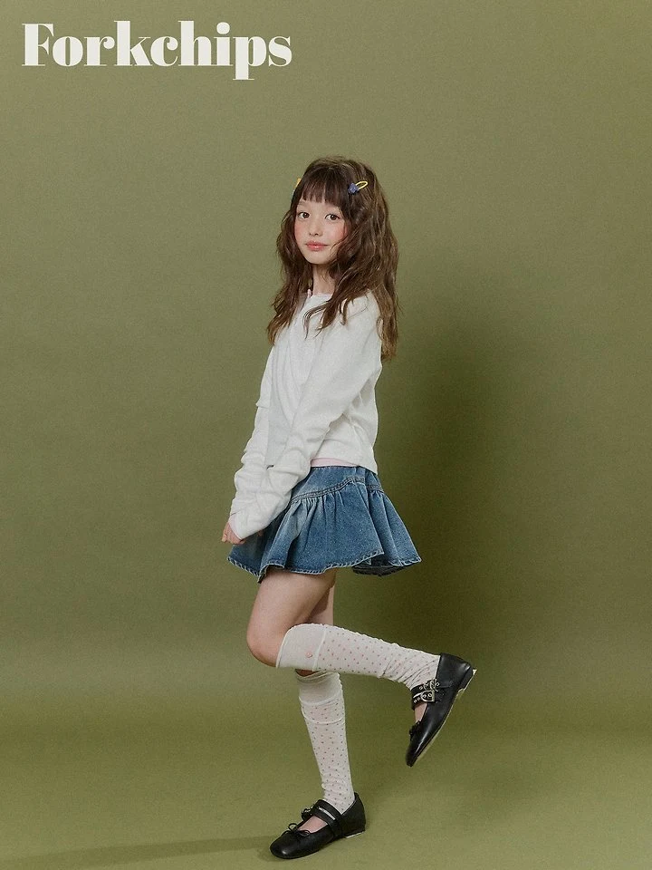 Fork Chips - Korean Children Fashion - #magicofchildhood - Peach Snap Tee - 4