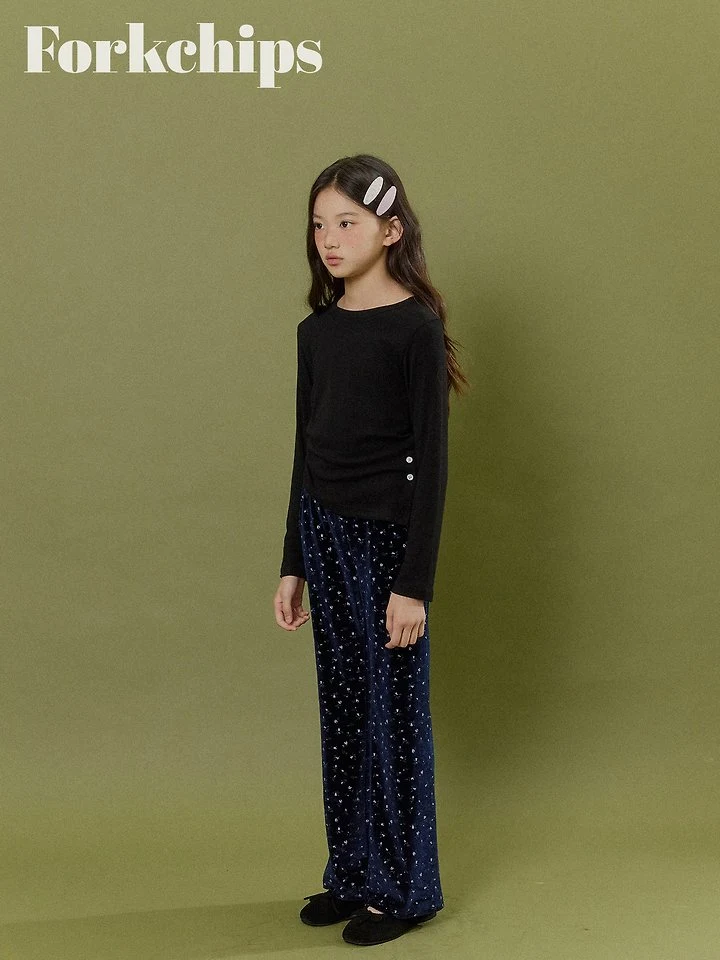 Fork Chips - Korean Children Fashion - #minifashionista - Bloom Velvet Pants - 11