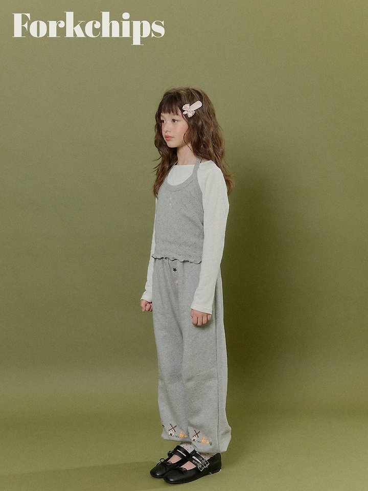 Fork Chips - Korean Children Fashion - #minifashionista - Farmer Wide Pants - 8