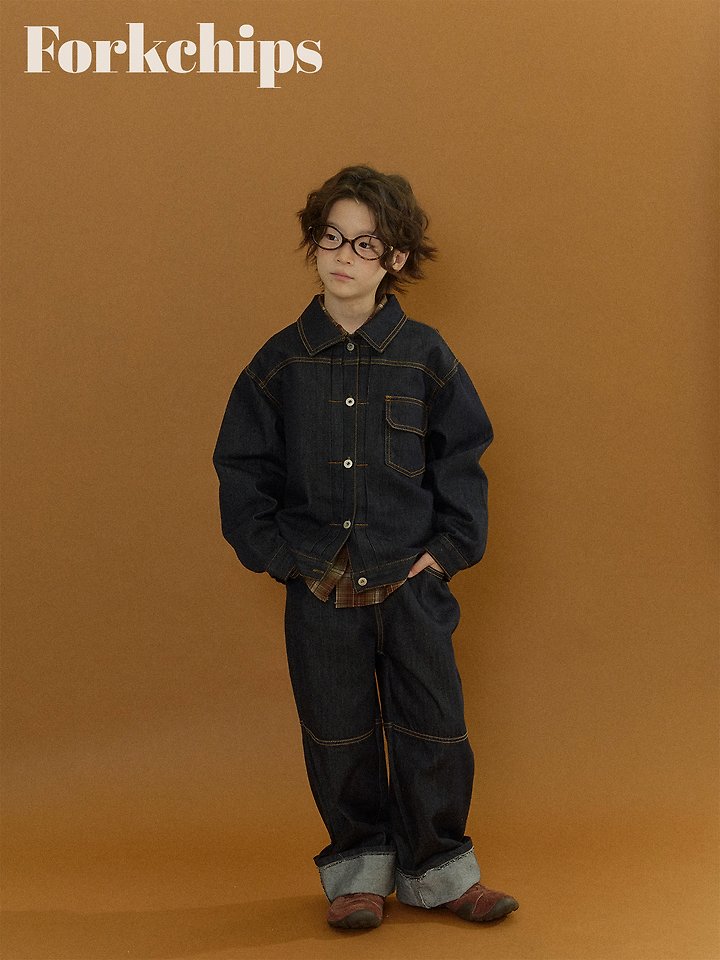 Fork Chips - Korean Children Fashion - #prettylittlegirls - Union Denim Jacket - 9