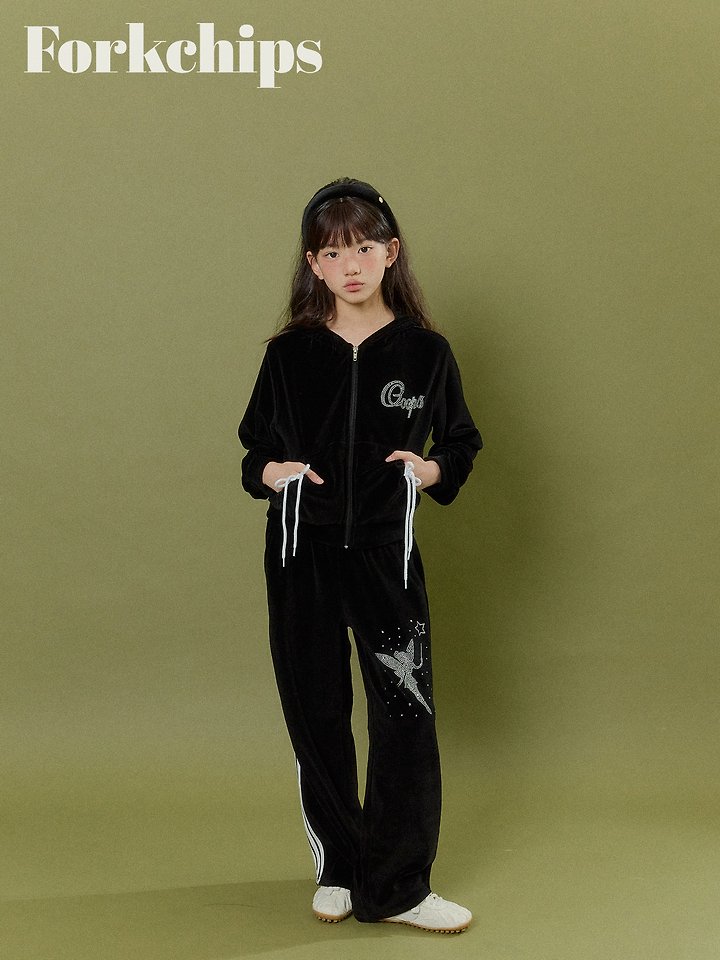 Fork Chips - Korean Children Fashion - #prettylittlegirls - Oops Velour Pants - 6