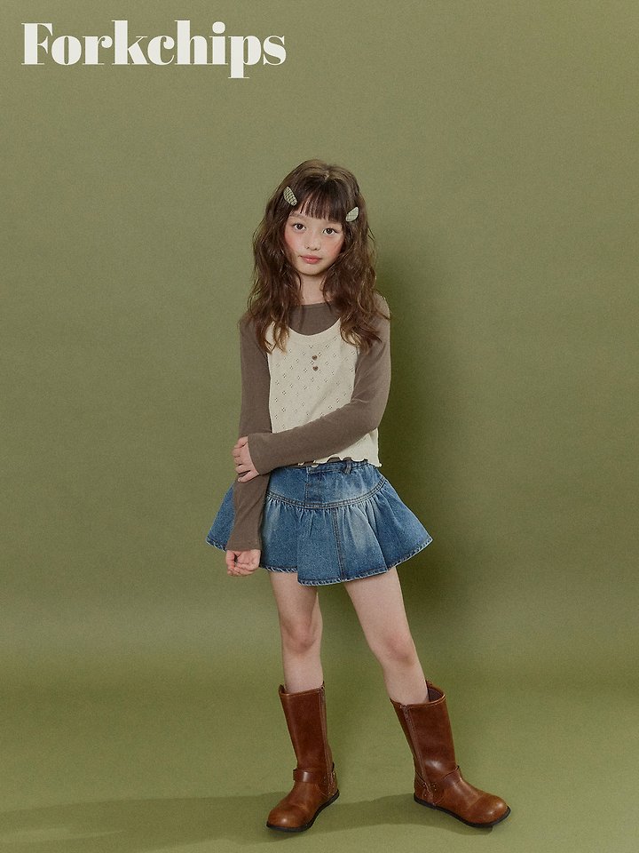 Fork Chips - Korean Children Fashion - #prettylittlegirls - Hug Layered Tee - 9