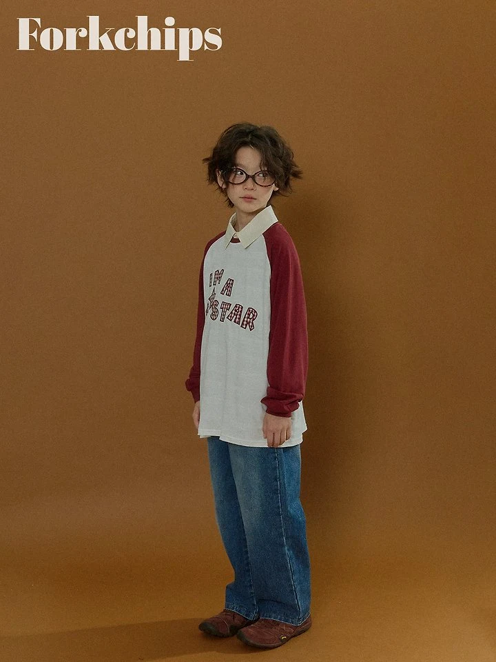 Fork Chips - Korean Children Fashion - #prettylittlegirls - Star Raglan Tee - 8