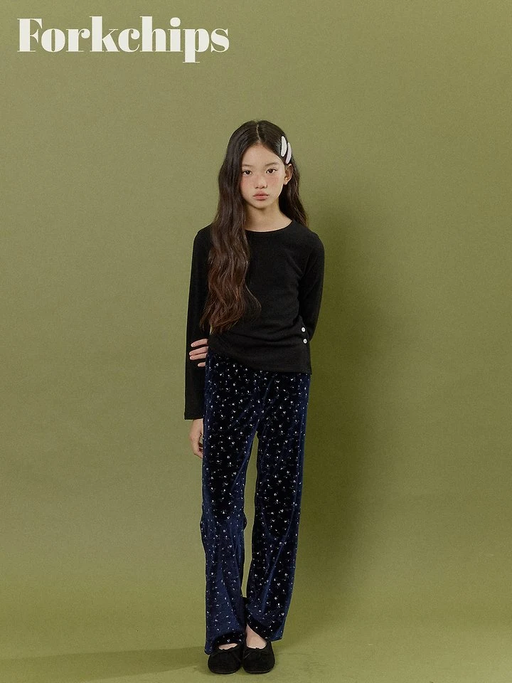Fork Chips - Korean Children Fashion - #prettylittlegirls - Cocoa Henley Tee - 6