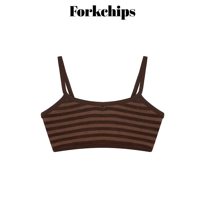 Fork Chips - Korean Children Fashion - #prettylittlegirls - Bear Striped Sleeveless Top