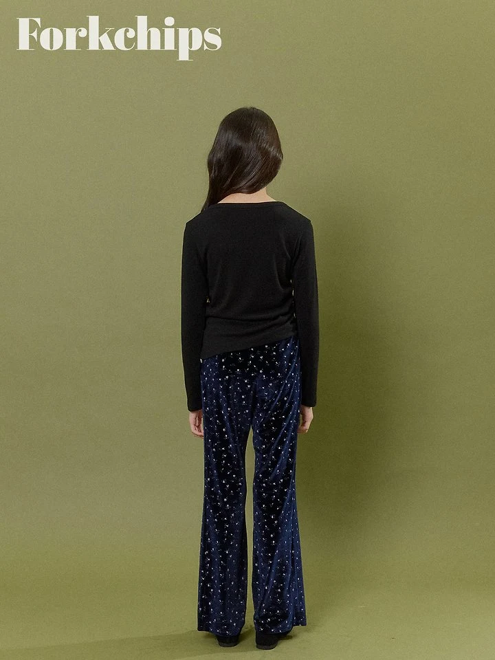 Fork Chips - Korean Children Fashion - #prettylittlegirls - Bloom Velvet Pants - 12