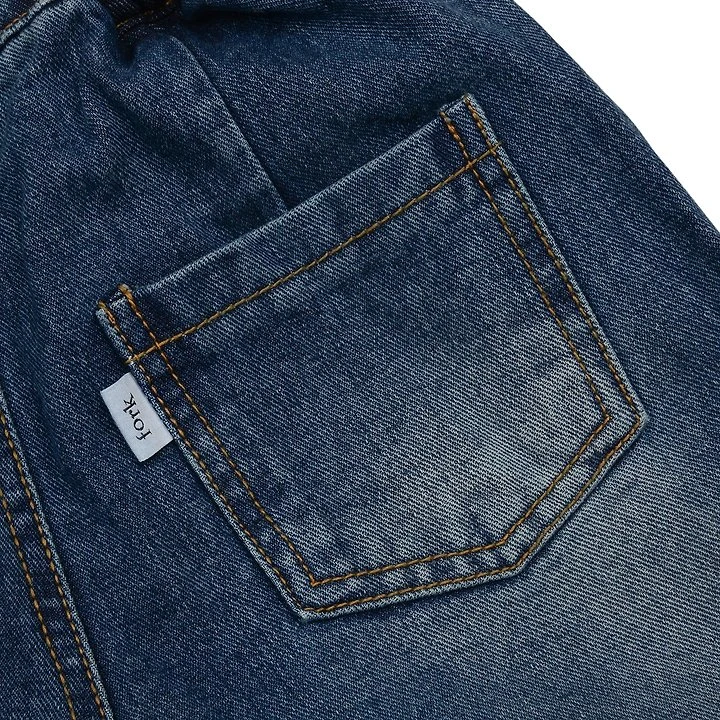 Fork Chips - Korean Children Fashion - #prettylittlegirls - Canvas Denim Pants - 6