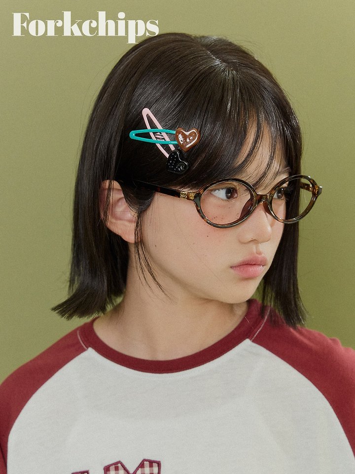 Fork Chips - Korean Children Fashion - #stylishchildhood - Sunny Heart Hair Clip Set - 2