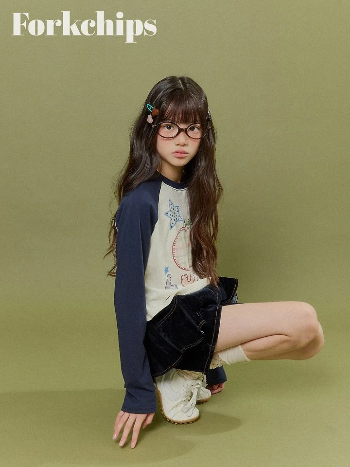Fork Chips - Korean Children Fashion - #stylishchildhood - Apple Raglan Tee - 10