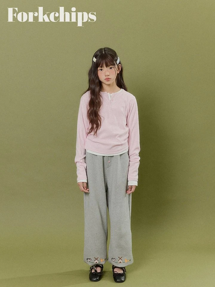 Fork Chips - Korean Children Fashion - #stylishchildhood - Peach Snap Tee - 8