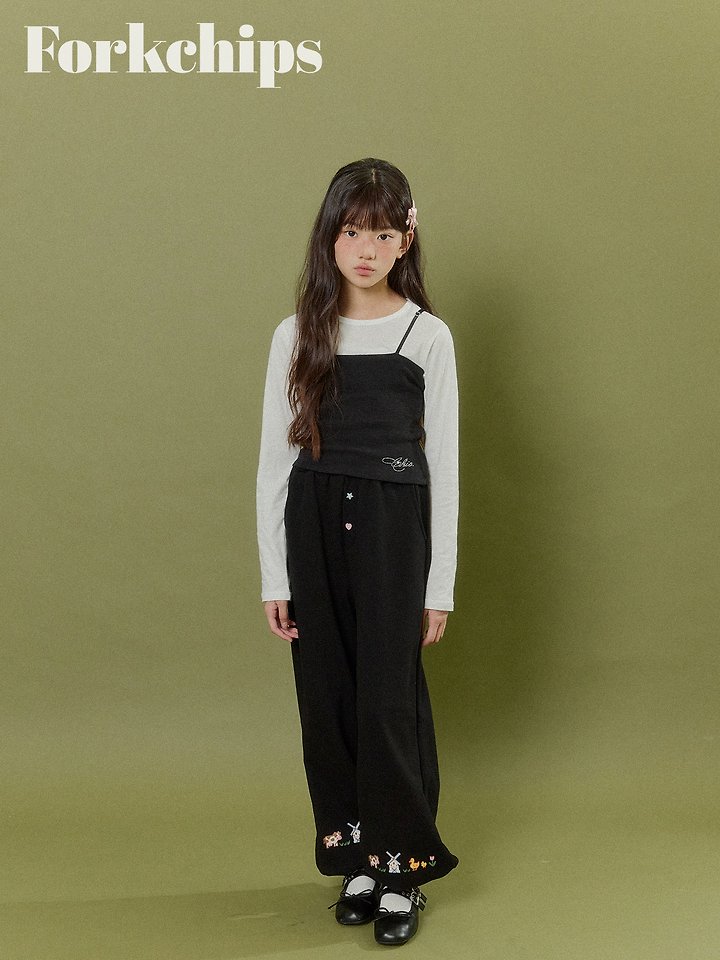 Fork Chips - Korean Children Fashion - #stylishchildhood - Chic Stone Sleeveless Top - 6