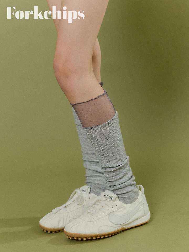 Fork Chips - Korean Children Fashion - #stylishchildhood - Polka Dot Mesh Socks - 9