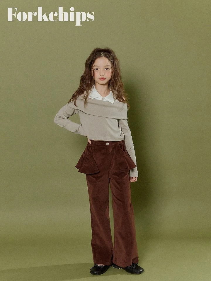 Fork Chips - Korean Children Fashion - #todddlerfashion - Maple Shoulder Tee - 12