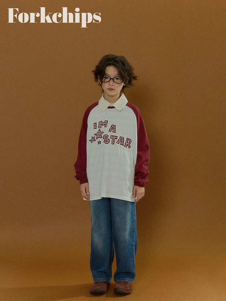 Fork Chips - Korean Children Fashion - #todddlerfashion - Star Raglan Tee - 9