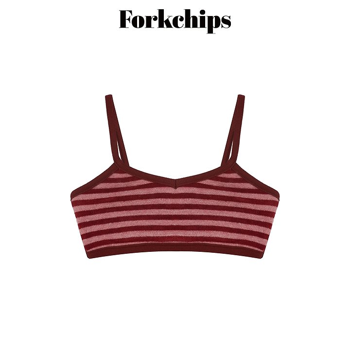 Fork Chips - Korean Children Fashion - #todddlerfashion - Bear Striped Sleeveless Top - 2
