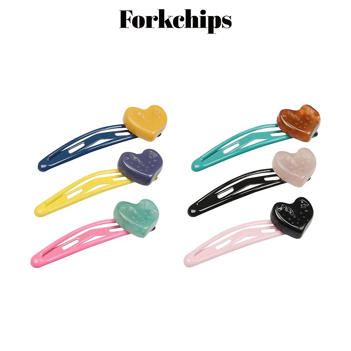 Fork Chips - Korean Children Fashion - #toddlerclothing - Sunny Heart Hair Clip Set
