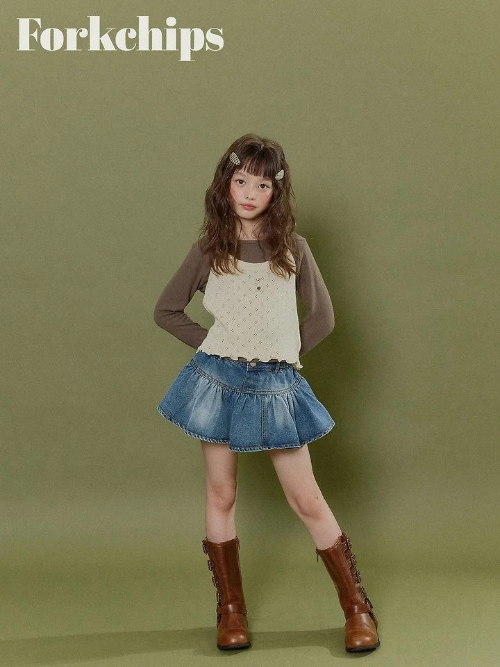 Fork Chips - Korean Children Fashion - #toddlerclothing - Hug Layered Tee - 11
