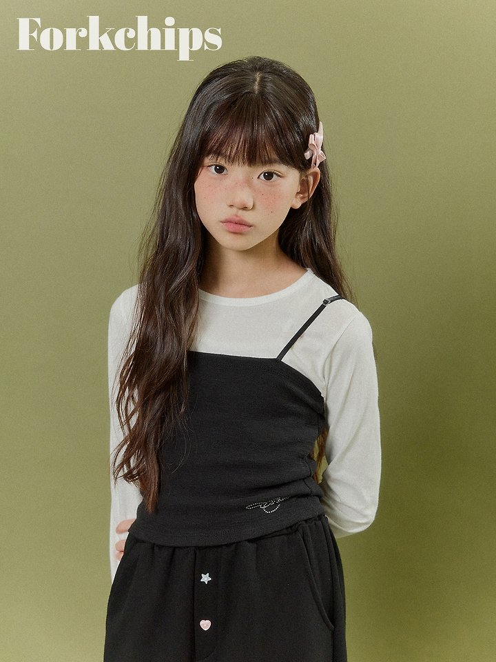 Fork Chips - Korean Children Fashion - #toddlerclothing - Chic Stone Sleeveless Top - 5