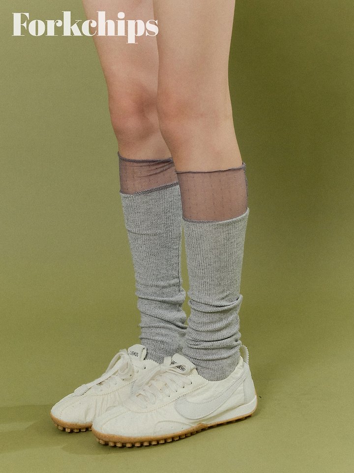 Fork Chips - Korean Children Fashion - #toddlerclothing - Polka Dot Mesh Socks - 8