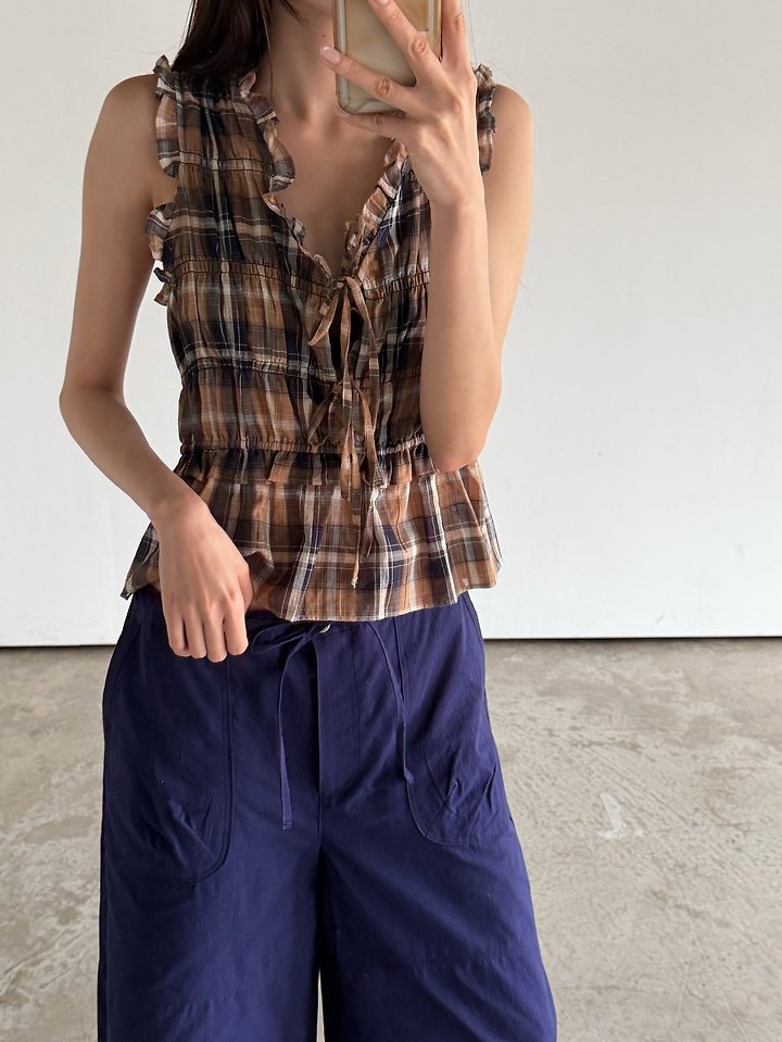 Foset - Korean Women Fashion - #pursuepretty - Stin Check Blouse