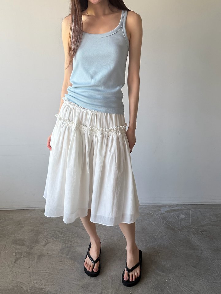 Foset - Korean Women Fashion - #thatsdarling - Asa Double-Layer Skirt - 4