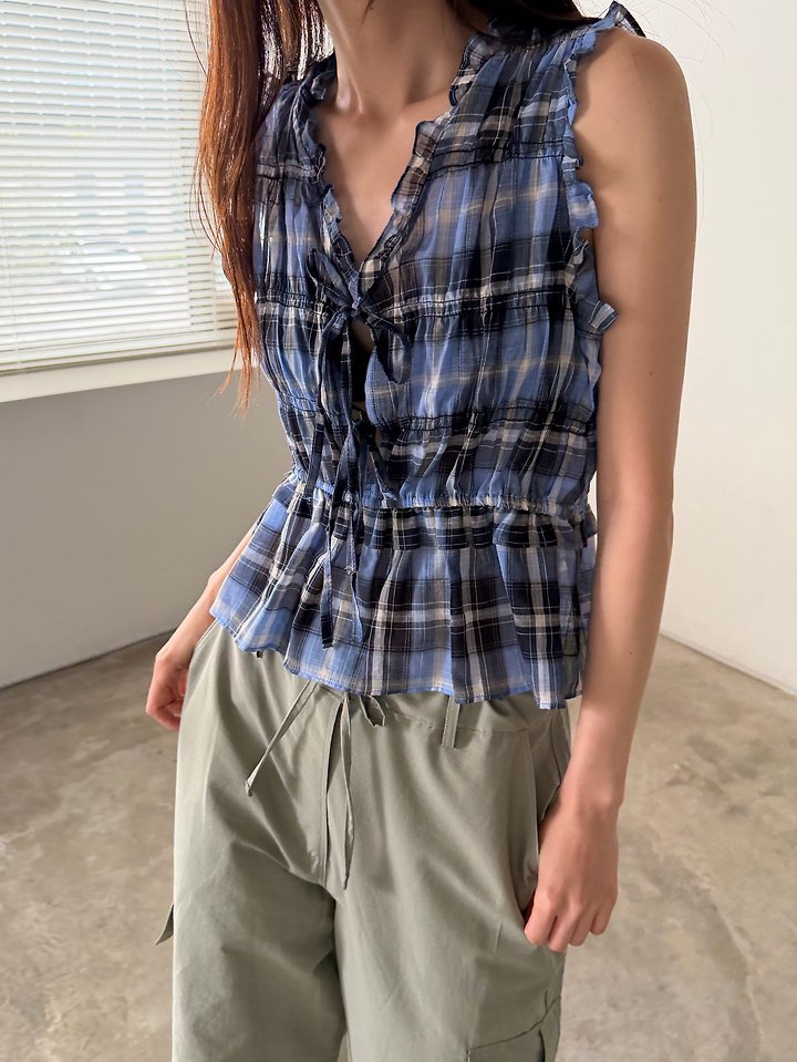 Foset - Korean Women Fashion - #womensfashion - Stin Check Blouse - 12
