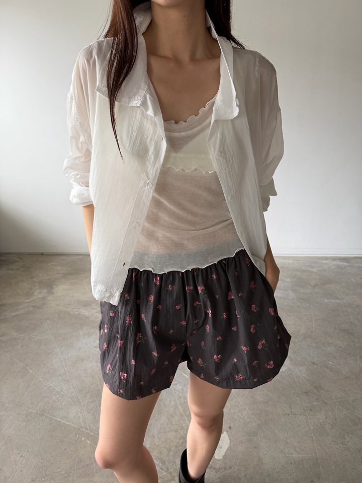 Foset - Korean Women Fashion - #womensfashion - Drawstring Sheer Blouse - 11