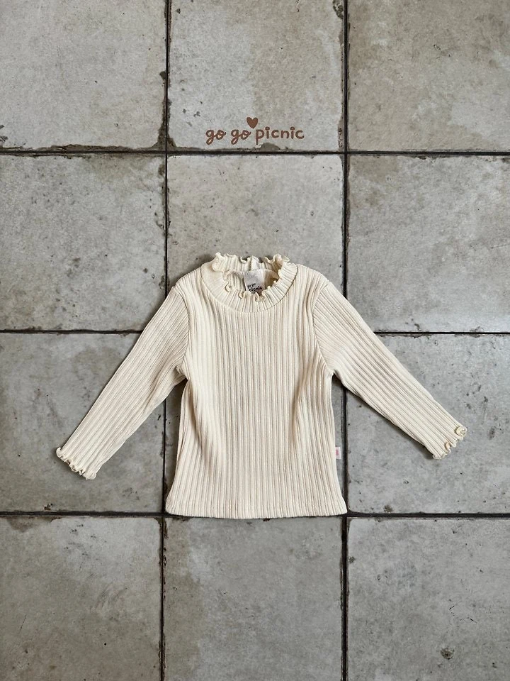 Go Go Picnic - Korean Children Fashion - #childofig - Sophie Mock Neck Tee - 12