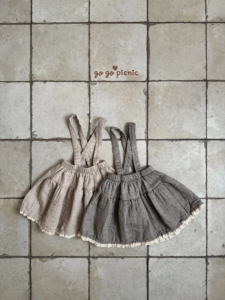 Go Go Picnic - Korean Children Fashion - #littlefashionista - Emily Suspender Skirt - 2