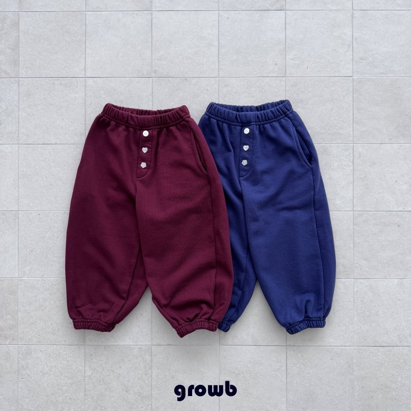 Grow B - Korean Children Fashion - #childofig - Button Jogger Pants