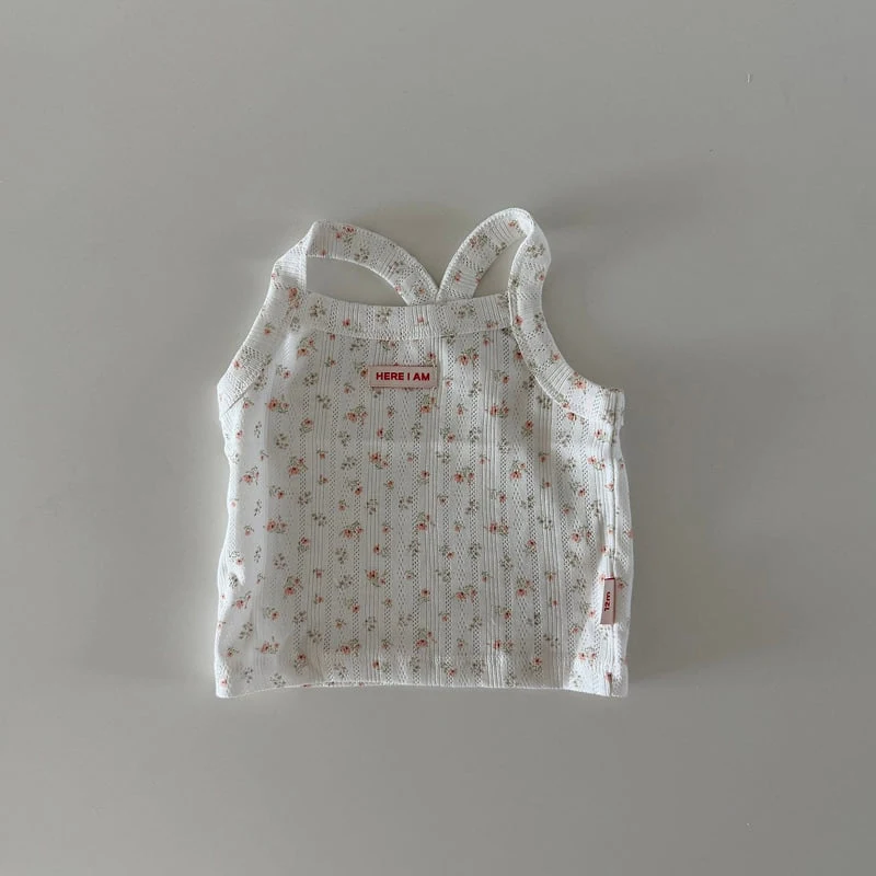 Here I Am - Korean Baby Fashion - #babyfever - Flower Sleeveless Top - 2