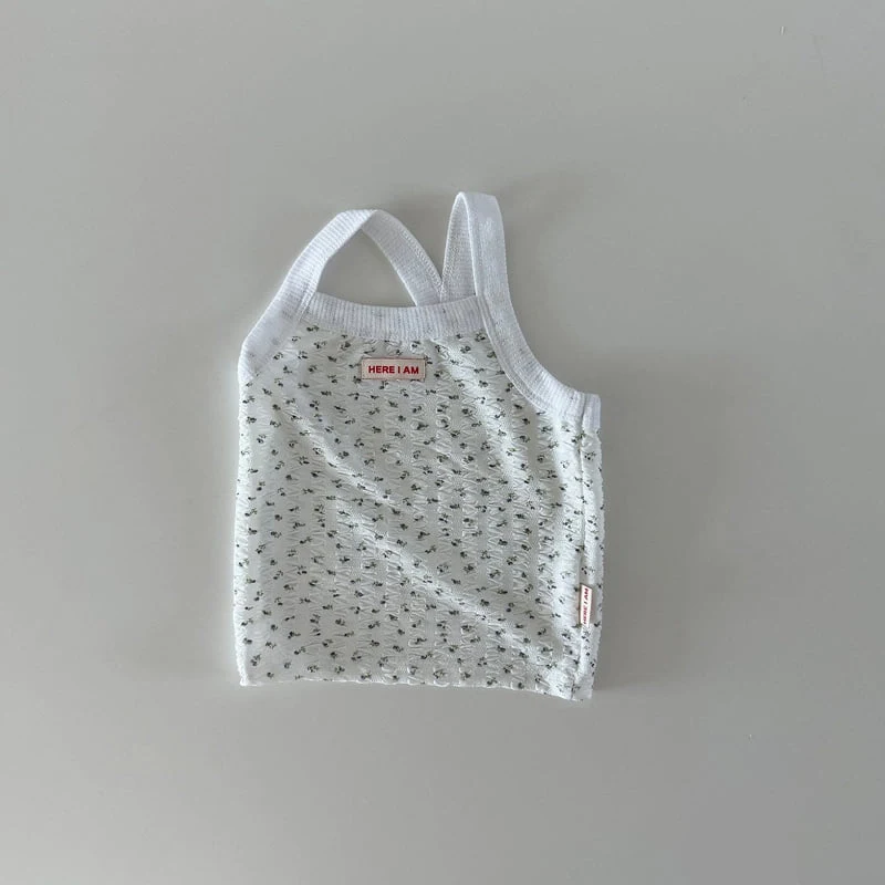 Here I Am - Korean Baby Fashion - #babygirlfashion - Flower Sleeveless Top - 3
