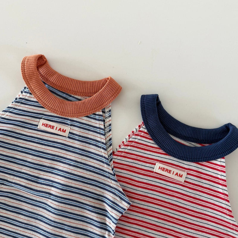 Here I Am - Korean Baby Fashion - #babygirlfashion - Stripe Halter Sleeveless Top - 2