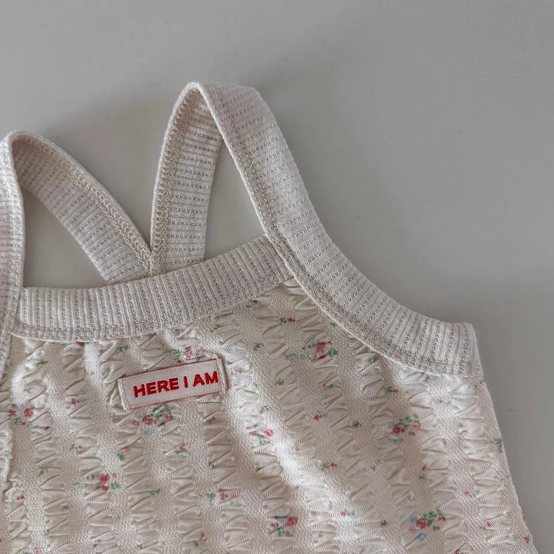 Here I Am - Korean Baby Fashion - #babyoninstagram - Flower Sleeveless Top - 5