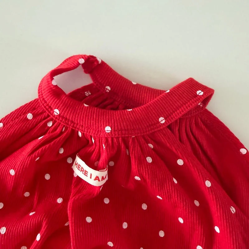 Here I Am - Korean Baby Fashion - #babyoninstagram - Dot Shirring Sleeveless Top - 5