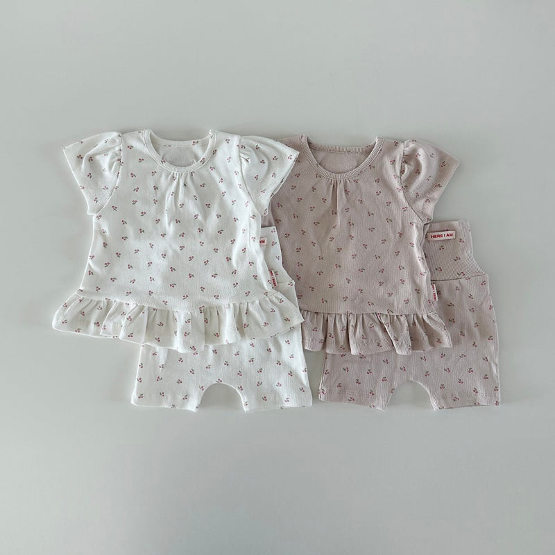Here I Am - Korean Baby Fashion - #babyoninstagram - Cherry Frill Easywear