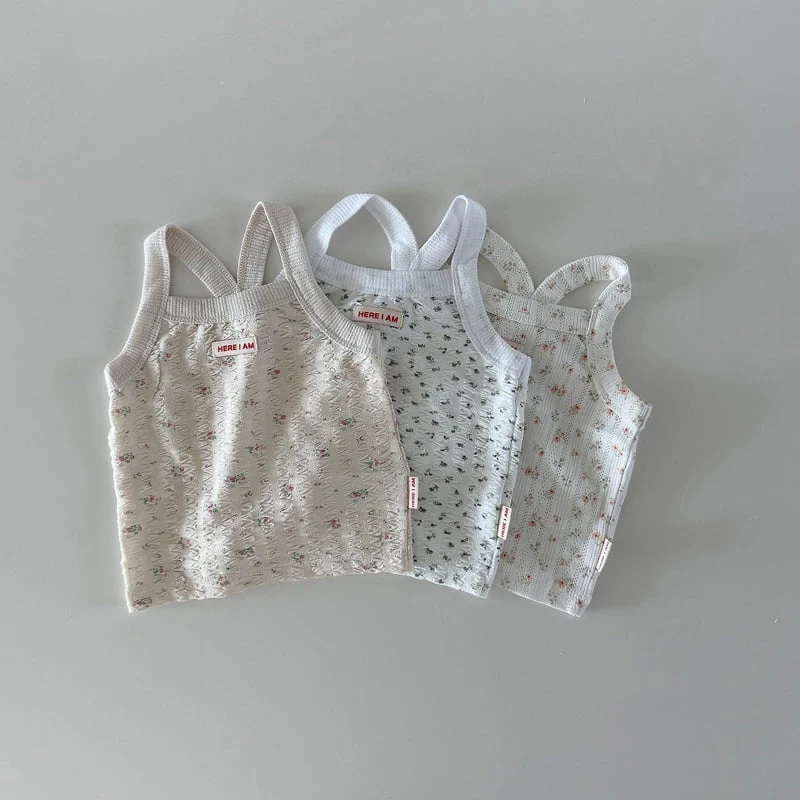 Here I Am - Korean Baby Fashion - #babyootd - Flower Sleeveless Top - 6