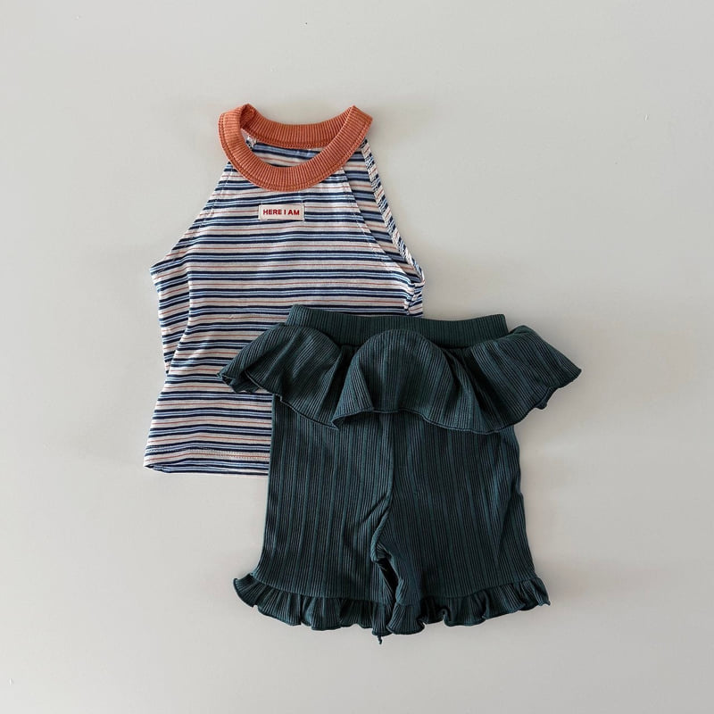 Here I Am - Korean Baby Fashion - #babyootd - Stripe Halter Sleeveless Top - 5