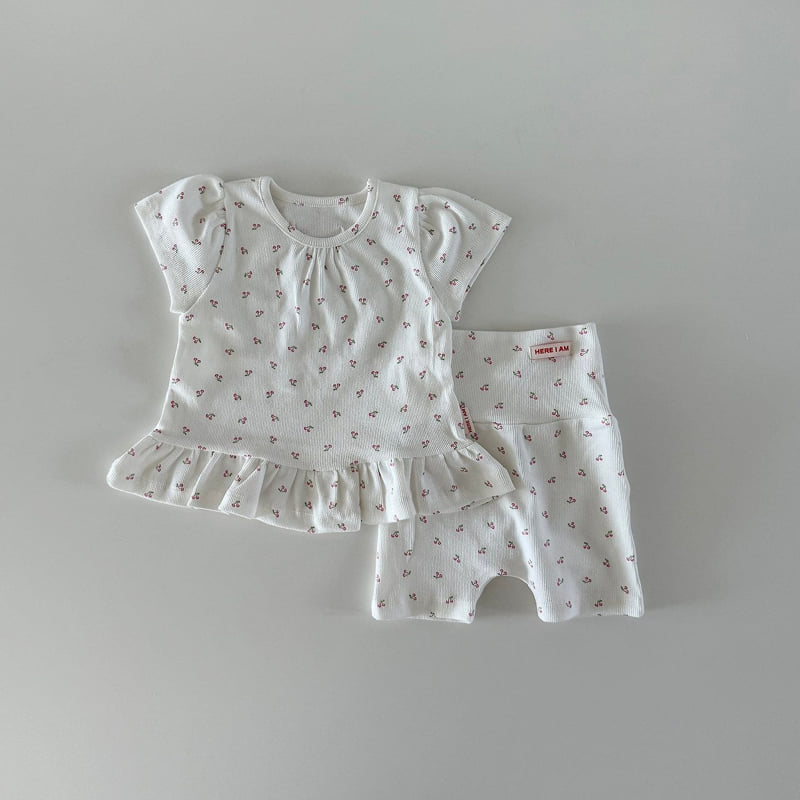 Here I Am - Korean Baby Fashion - #babyootd - Cherry Frill Easywear - 2